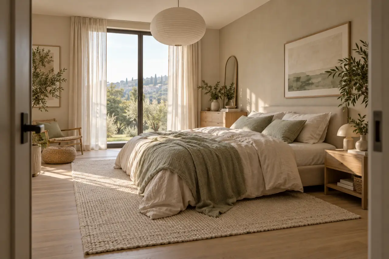 La couleur d’une chambre zen se joue dans le dosage, la lumière et les matières