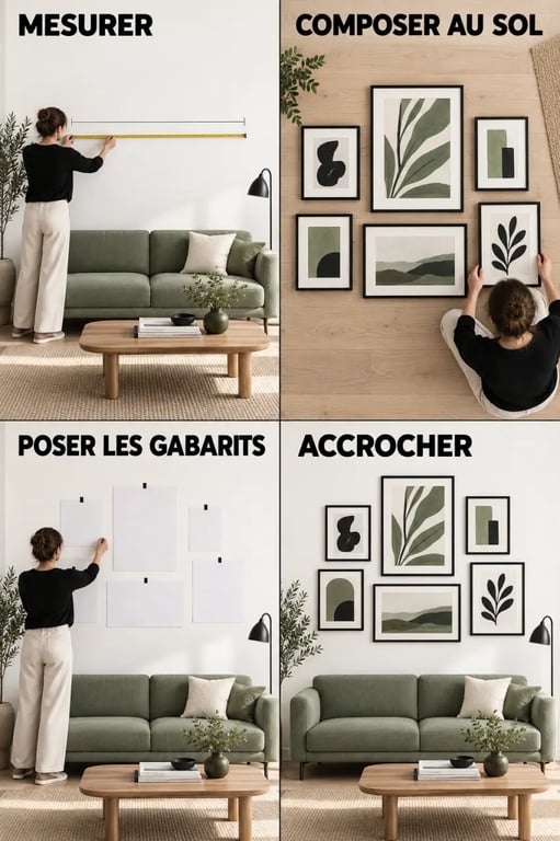 Étapes pour créer un mur de cadres harmonieux chez soi