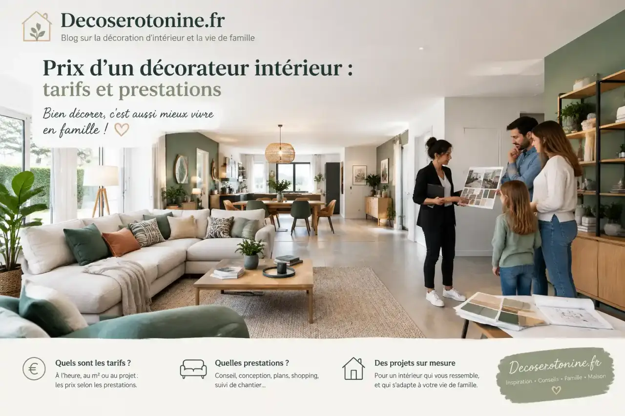 Prix d’un décorateur intérieur : tarifs et prestations avec Decoserotonine.fr